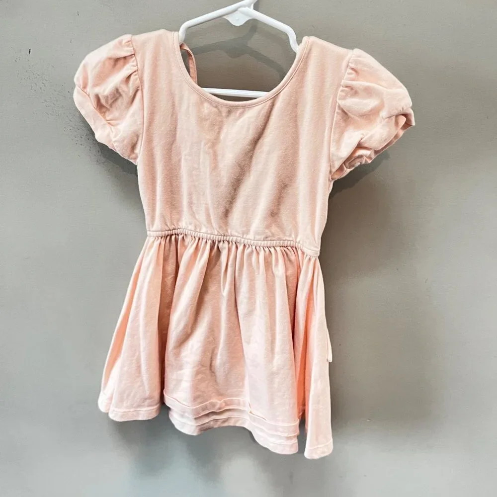 Omi Jo Light Pink / Peach Short Sleeve Ballerina‎ Dress- Size 2